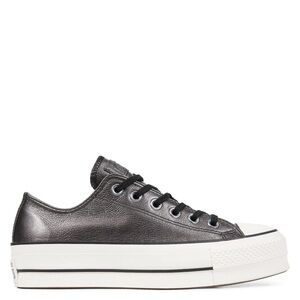Converse All Star Low-Top Dark Metallic Platform Sneakers SZ 8 *